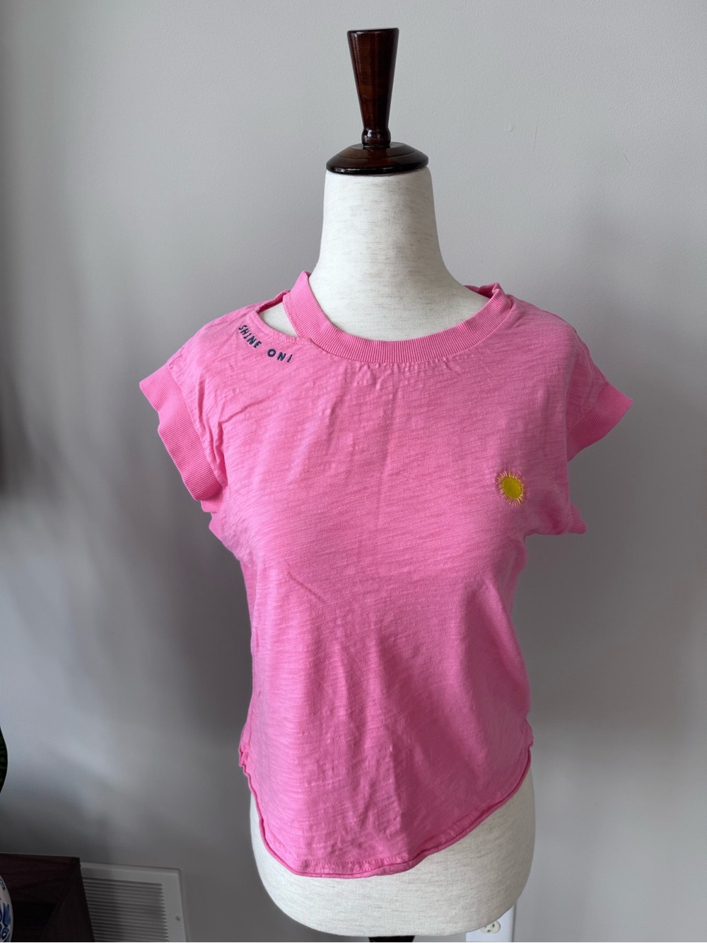 Lisa Todd “Shine On” Pink Short-Sleeve Crewneck Tee
